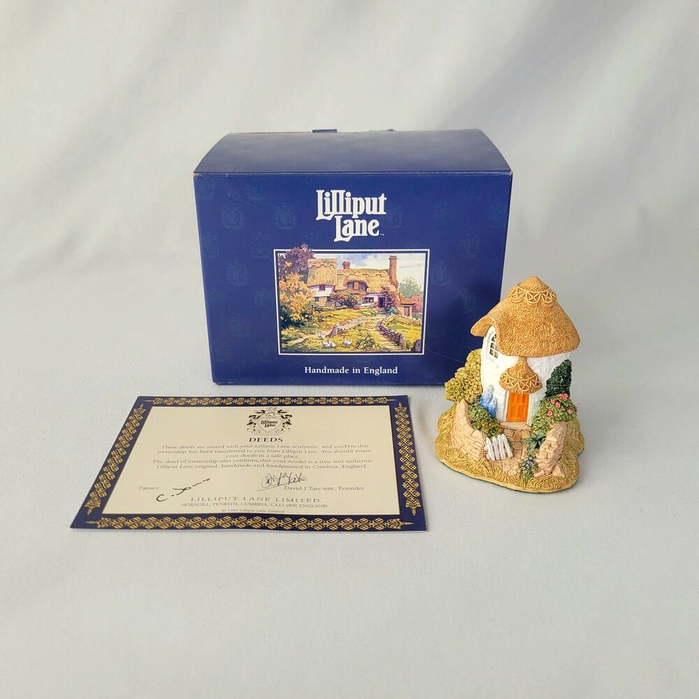 Lilliput Lane Thimble Cottage 1995 1996 Vintage Cottagecore Fairy House w/ Box